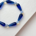 BS273 [Libra Scorpio | October] Opal Blue Glass Bracelet