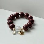 BS73【福樂常在】硃砂 • 蛋白石 •「福樂」14K金配飾手鏈手串