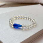 BS272 [Libra Scorpio | October] Opal Blue Glass Bracelet
