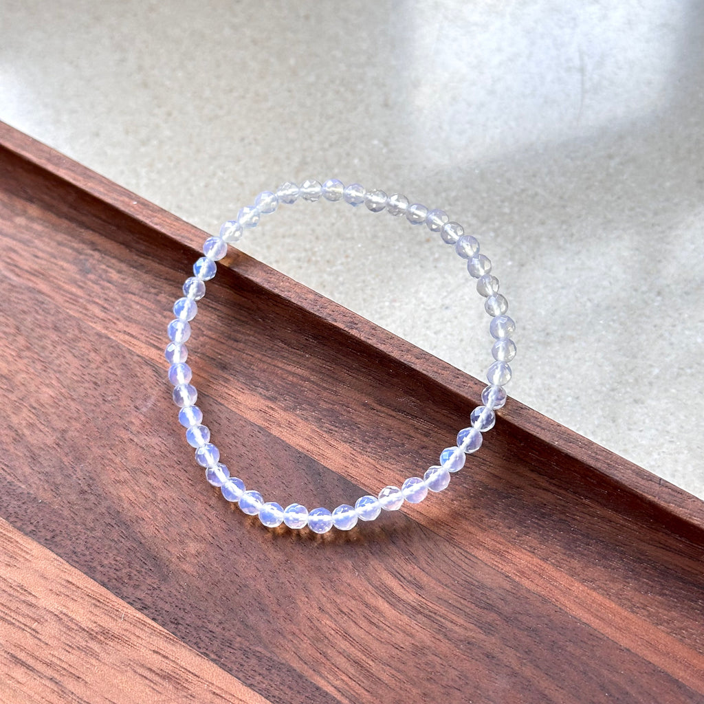 B101【天秤天蠍座|10月】蛋白石切角純珠手鏈手串