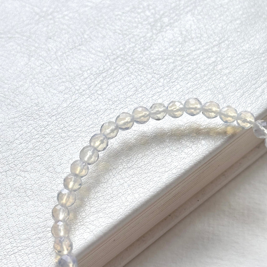 B101【天秤天蠍座|10月】蛋白石切角純珠手鏈手串