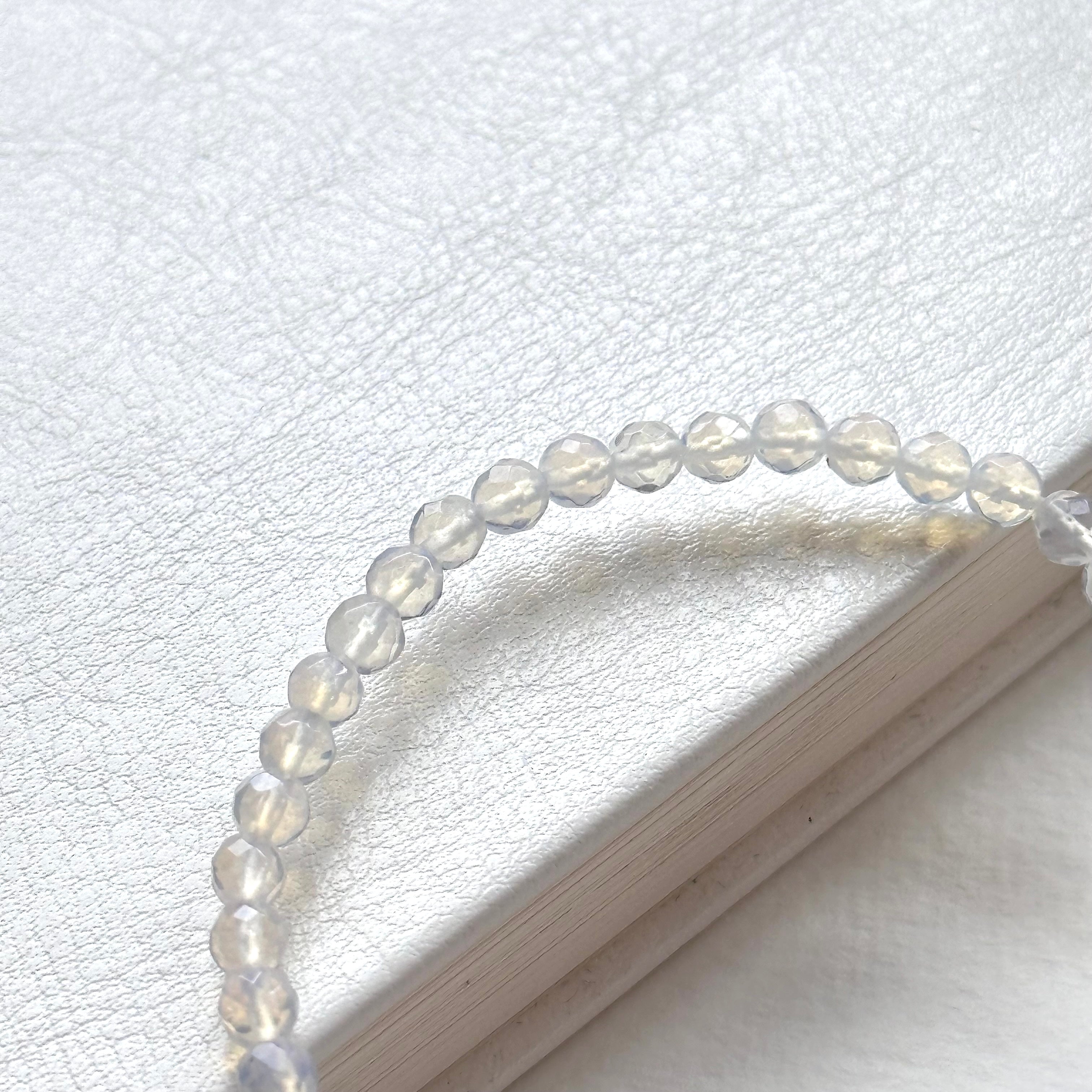 B101【天秤天蠍座|10月】蛋白石切角純珠手鏈手串