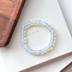 B102【天秤天蠍座|10月】蛋白石切角橢圓純珠手鏈手串