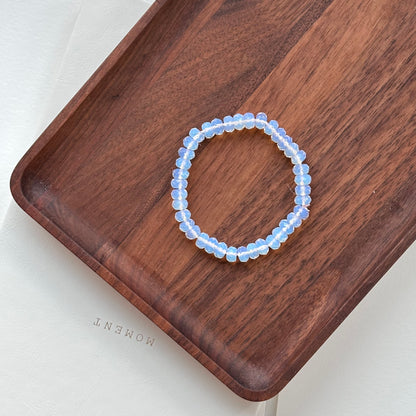 B102 [Libra Scorpio | October] Opal Cut Oval Pure Bead Bracelet