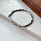 B104【Y3K】銅鍍銀純小方塊碎片輕純珠手鏈手串