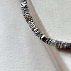 B104【Y3K】銅鍍銀純小方塊碎片輕純珠手鏈手串