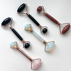 TS27 天然水晶雙頭鍍金按摩滾輪 面部身體按摩 舒緩肌肉緊繃 禮物