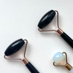 TS27 天然水晶雙頭鍍金按摩滾輪 面部身體按摩 舒緩肌肉緊繃 禮物