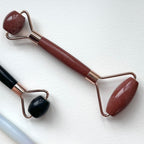 TS27 天然水晶雙頭鍍金按摩滾輪 面部身體按摩 舒緩肌肉緊繃 禮物