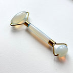 TS27 天然水晶雙頭鍍金按摩滾輪 面部身體按摩 舒緩肌肉緊繃 禮物