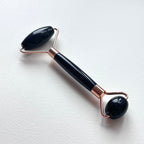 TS27 天然水晶雙頭鍍金按摩滾輪 面部身體按摩 舒緩肌肉緊繃 禮物