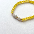 BS283 [Stone of Luck] Yellow Cat's Eye Stone Tianshan Jade Simple Gold-plated Light Bracelet
