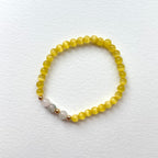 BS283 [Stone of Luck] Yellow Cat's Eye Stone Tianshan Jade Simple Gold-plated Light Bracelet