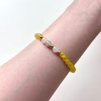 BS283 [Stone of Luck] Yellow Cat's Eye Stone Tianshan Jade Simple Gold-plated Light Bracelet