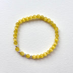 BS284 [Stone of Luck] Yellow Cat's Eye Stone Simple Silver-plated Light Bracelet