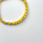 BS284 [Stone of Luck] Yellow Cat's Eye Stone Simple Silver-plated Light Bracelet