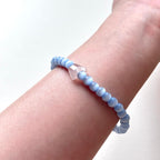 BS281 [Stone of Luck] Blue Cat's Eye Stone Ingot Rose Quartz Light Bracelet