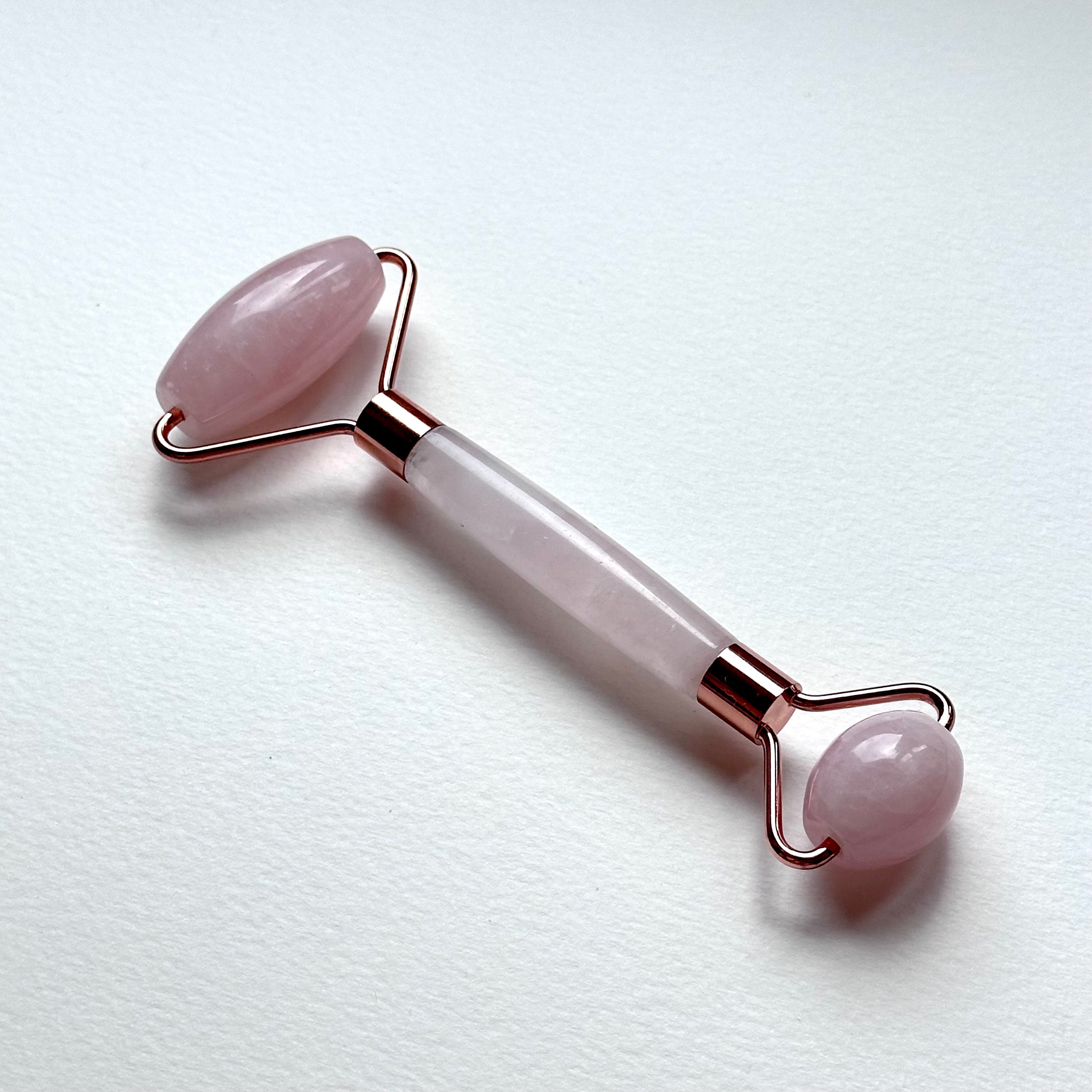 TS27 天然水晶雙頭鍍金按摩滾輪 面部身體按摩 舒緩肌肉緊繃 禮物