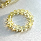 B106 [Glass meteorite] Gold meteorite cut corner pure bead bracelet