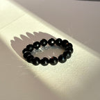 B103【獅子處女座|8月】黑瑪瑙切角純珠手鏈手串