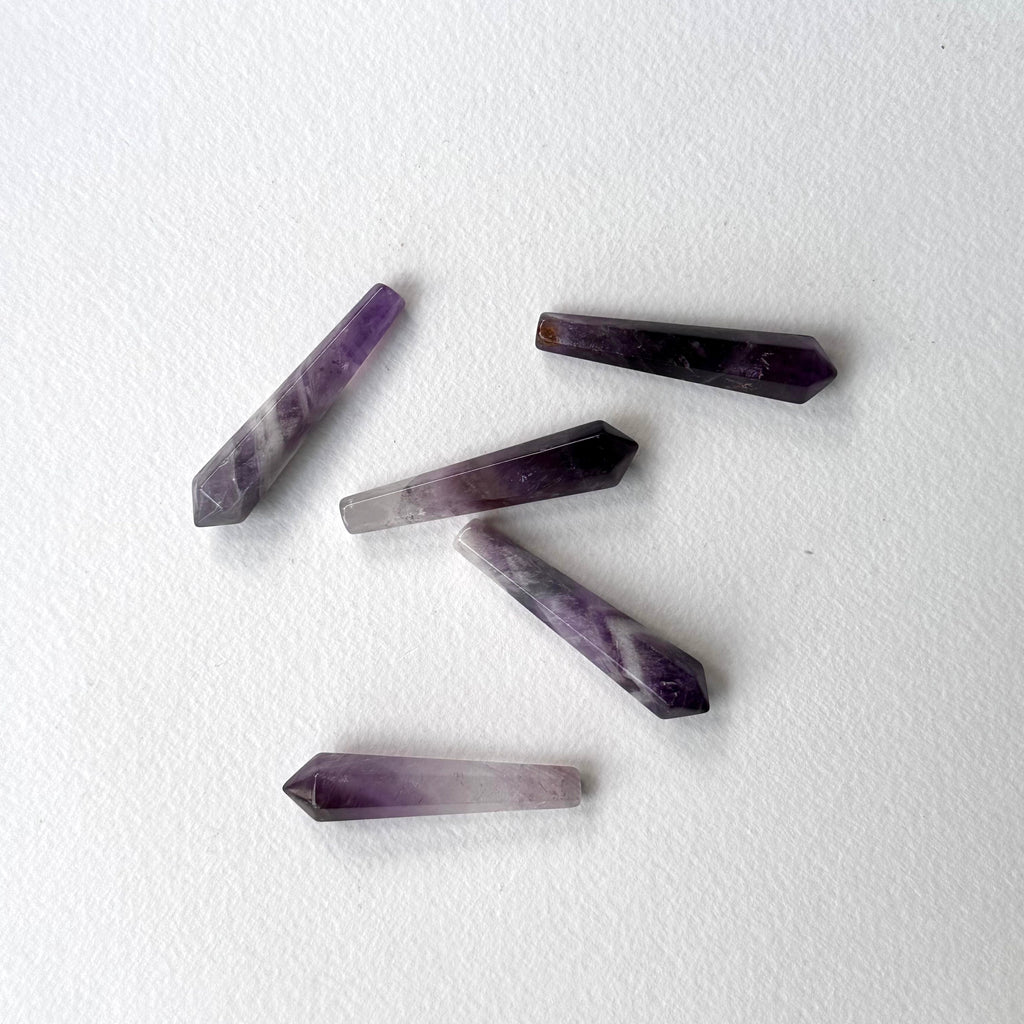 TS32【水瓶雙魚|2月誕生石】紫水晶|迷你六角柱 辦公室家中療癒 擺飾