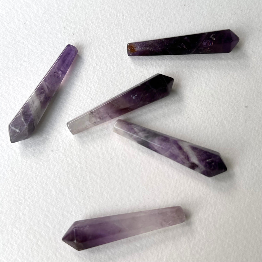 TS32【水瓶雙魚|2月誕生石】紫水晶|迷你六角柱 辦公室家中療癒 擺飾