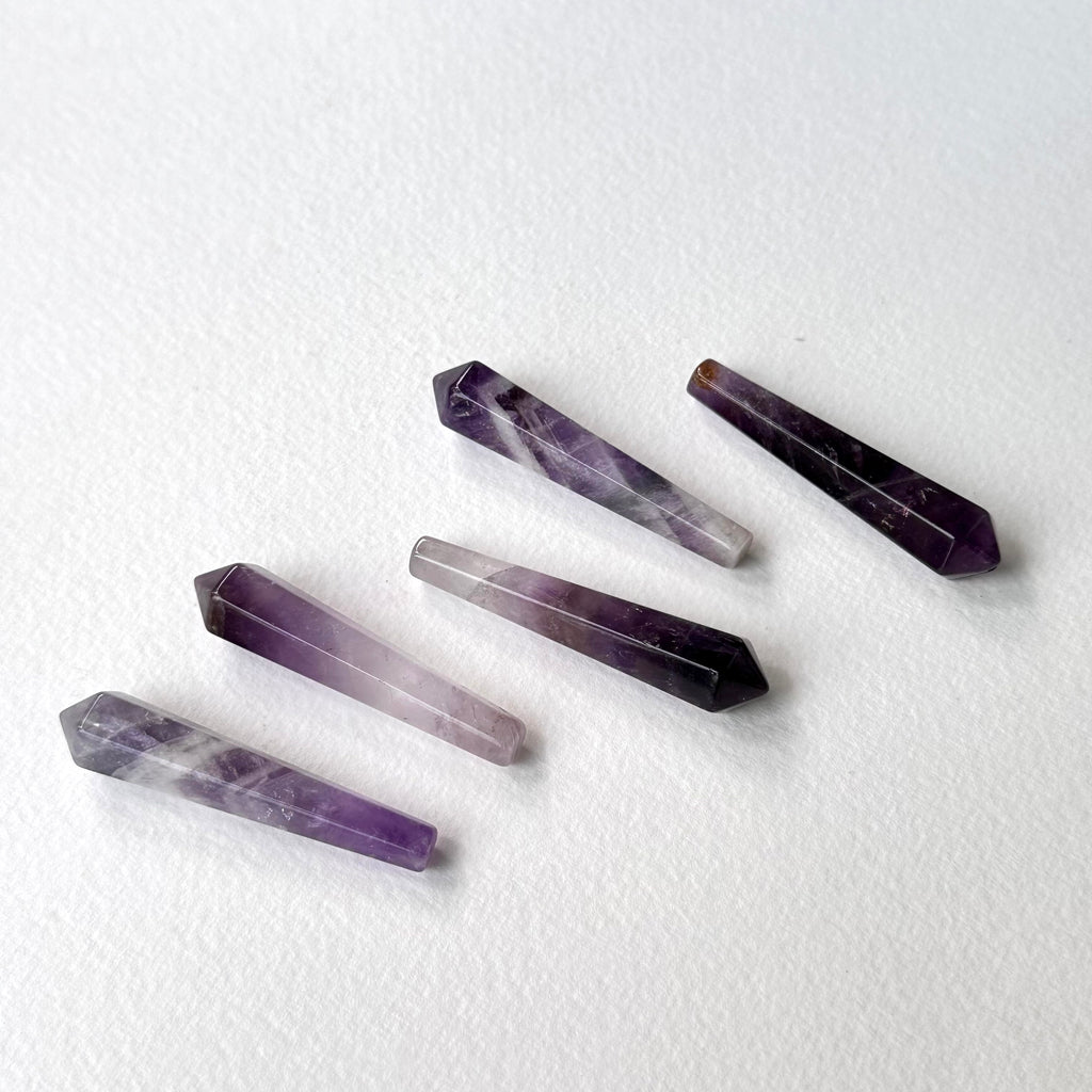 TS32【水瓶雙魚|2月誕生石】紫水晶|迷你六角柱 辦公室家中療癒 擺飾