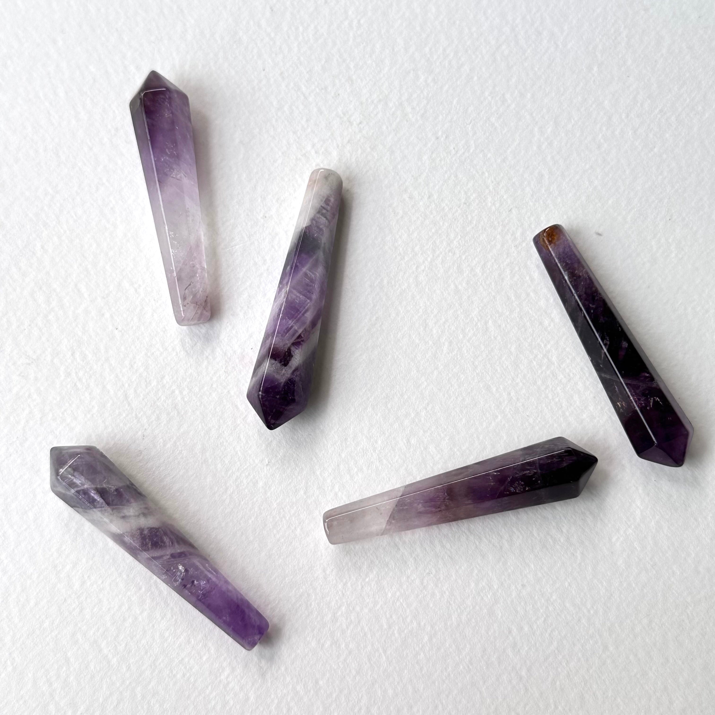 TS32【水瓶雙魚|2月誕生石】紫水晶|迷你六角柱 辦公室家中療癒 擺飾