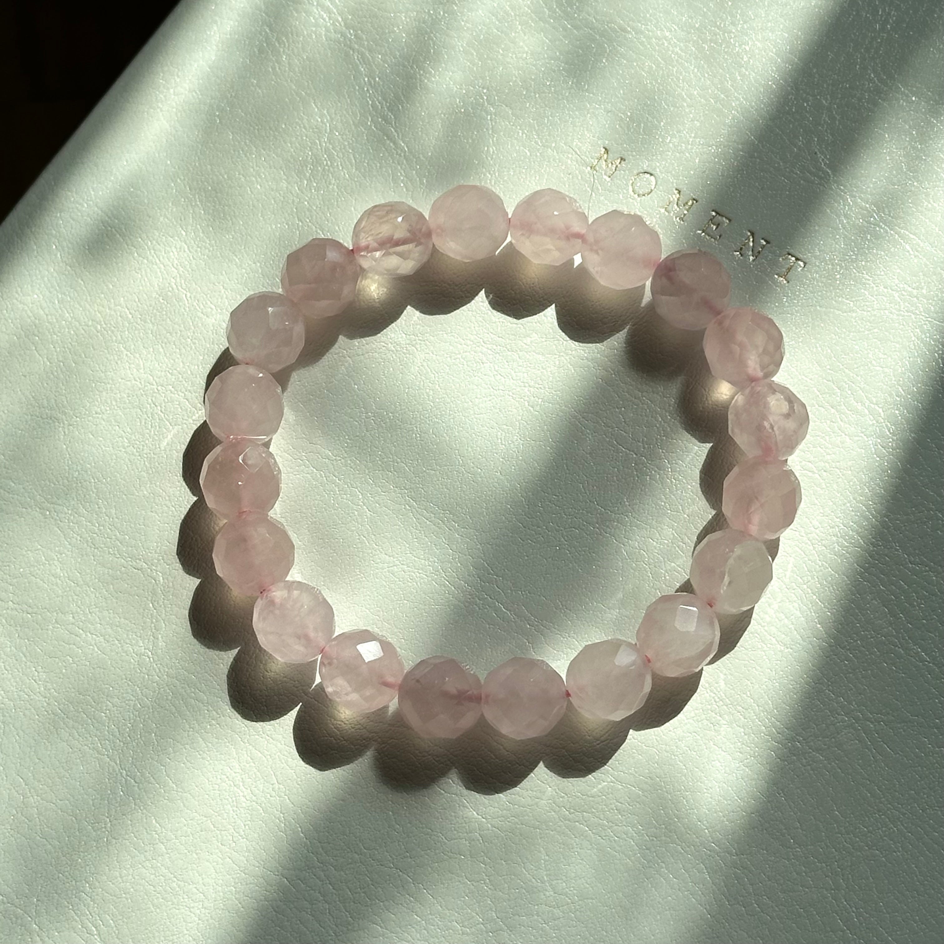 B107 [Libra Scorpio | October] Rose Quartz Cut-angle Pure Bead Bracelet