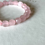 B107 [Libra Scorpio | October] Rose Quartz Cut-angle Pure Bead Bracelet