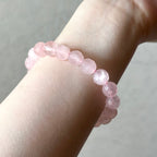 B107 [Libra Scorpio | October] Rose Quartz Cut-angle Pure Bead Bracelet