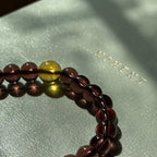 BS289 [Espresso Glass] Brown Glass Citrine Silver-plated Bracelet