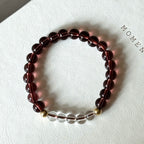 BS292 [Espresso Glass] Brown Glass White Crystal Simple Gold-plated Bracelet