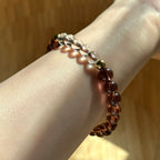 BS292 [Espresso Glass] Brown Glass White Crystal Simple Gold-plated Bracelet