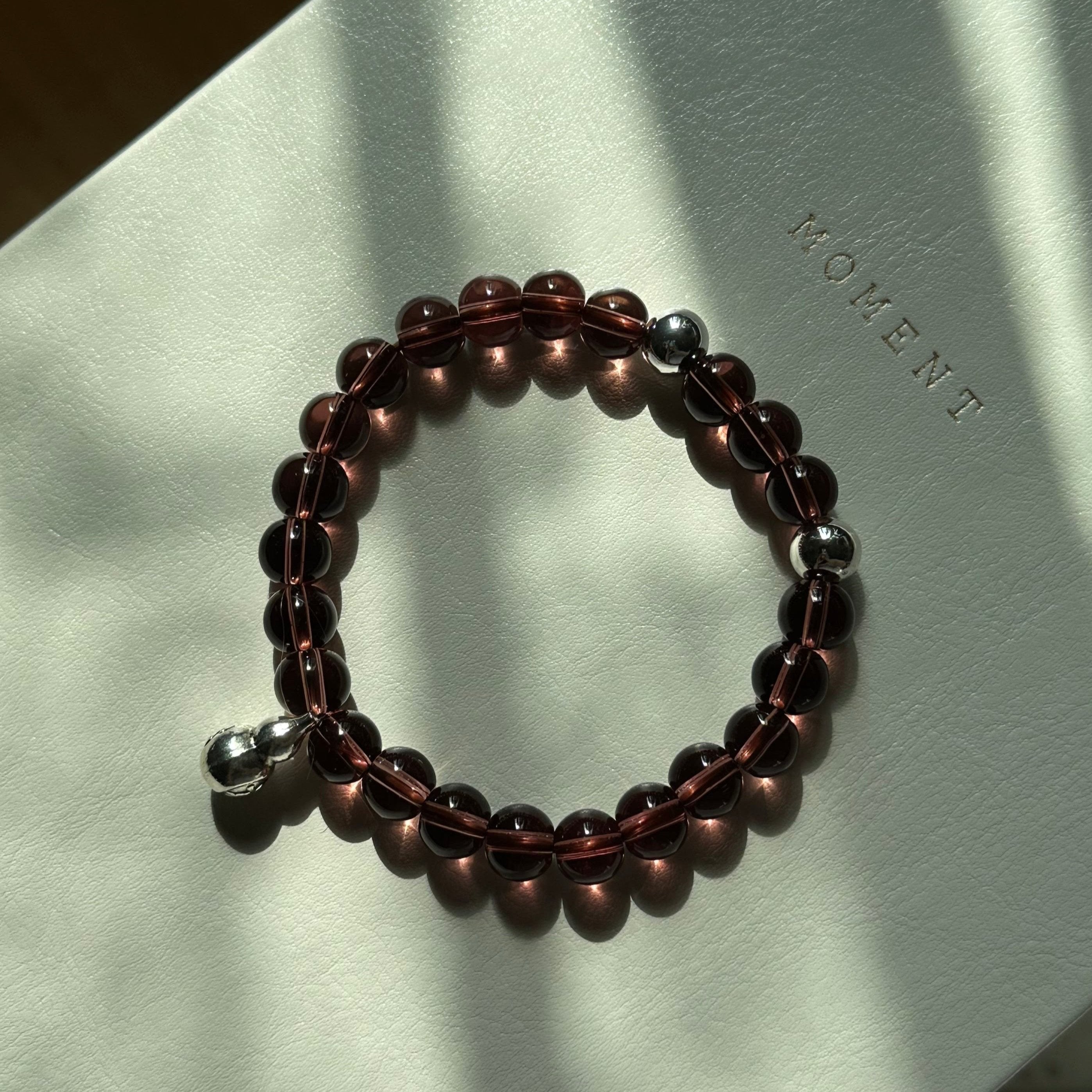 BS293 [Espresso Glass] Brown Glass Simple Silver-plated Rich Gourd Bracelet