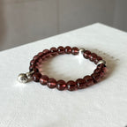 BS293 [Espresso Glass] Brown Glass Simple Silver-plated Rich Gourd Bracelet