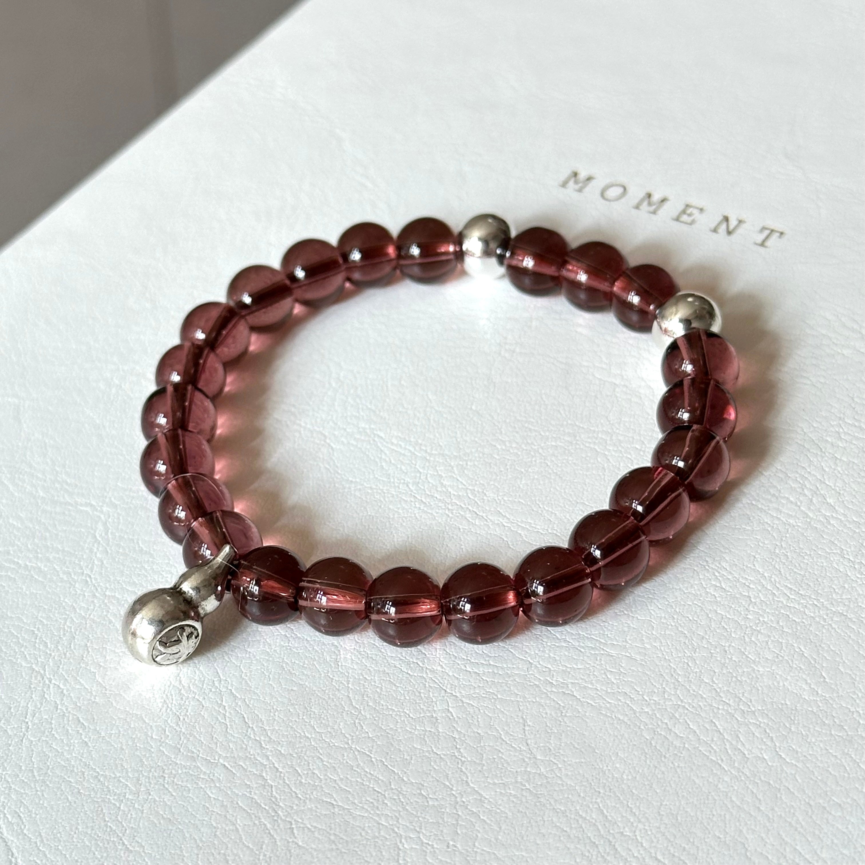 BS293 [Espresso Glass] Brown Glass Simple Silver-plated Rich Gourd Bracelet