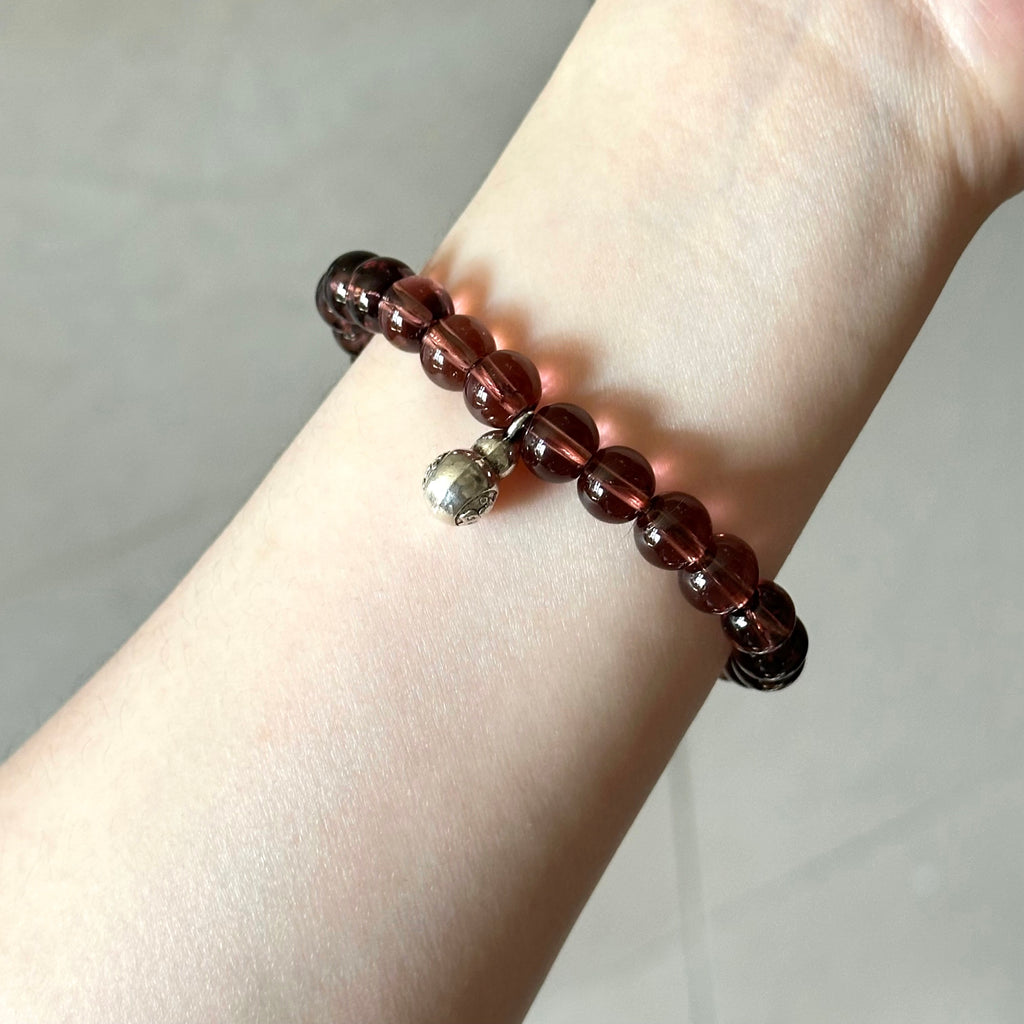 BS293 [Espresso Glass] Brown Glass Simple Silver-plated Rich Gourd Bracelet