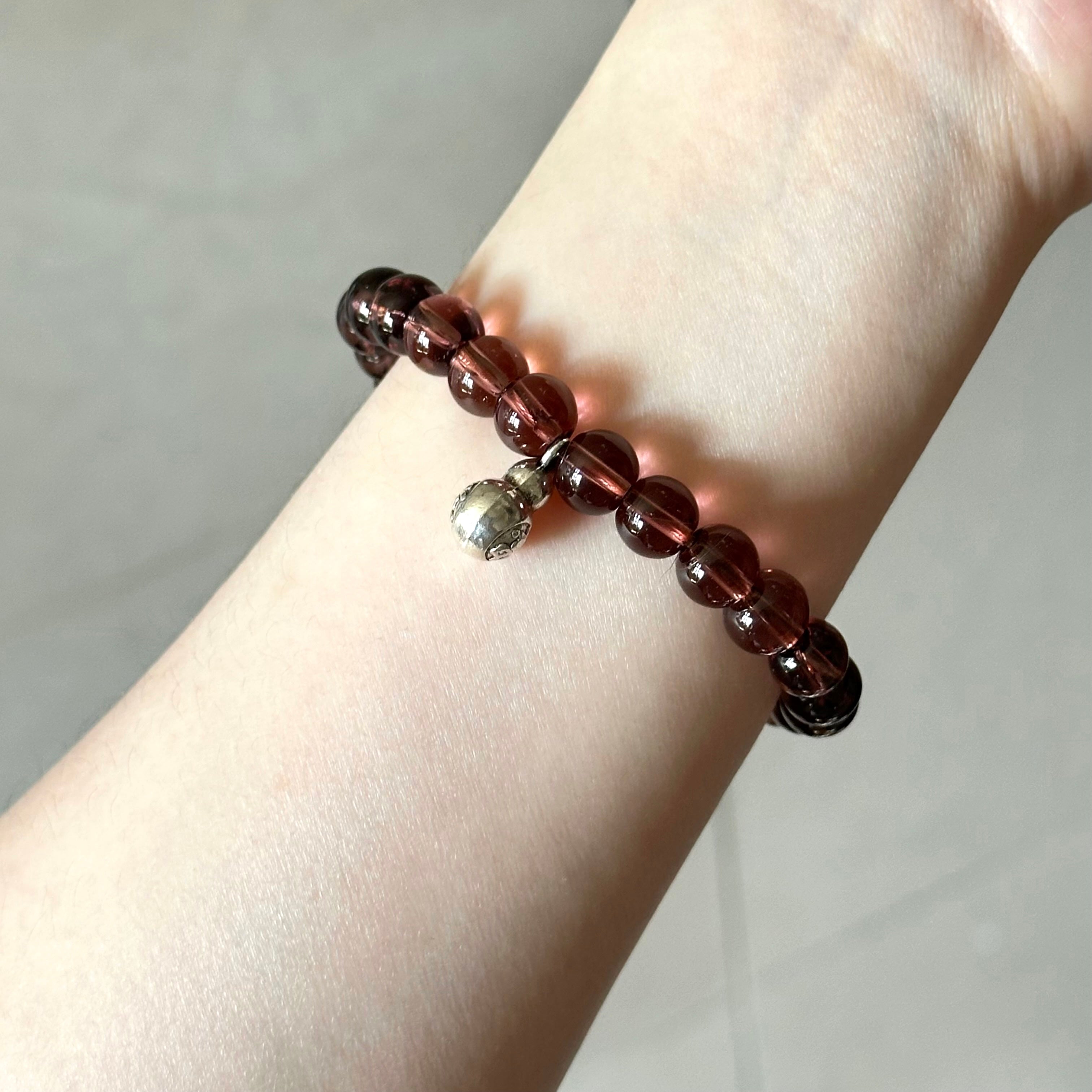 BS293 [Espresso Glass] Brown Glass Simple Silver-plated Rich Gourd Bracelet