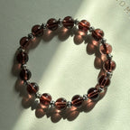 BS294 [Espresso Glass] Brown Glass Vintage Silver-plated Bracelet