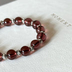 BS294 [Espresso Glass] Brown Glass Vintage Silver-plated Bracelet