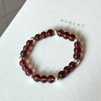 BS295 [Espresso Glass] Brown Glass Seven-pointed Simple Silver-plated Bracelet