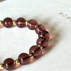 BS296 [Espresso Glass] Brown Glass 14K Simple Gold-plated Bracelet