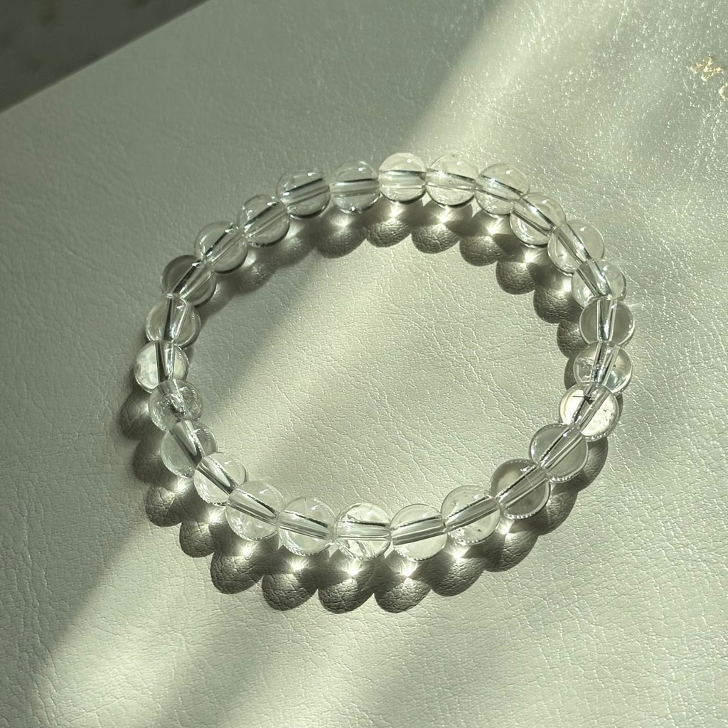 B82 [Aries/Taurus | April] White Crystal Bead Bracelet