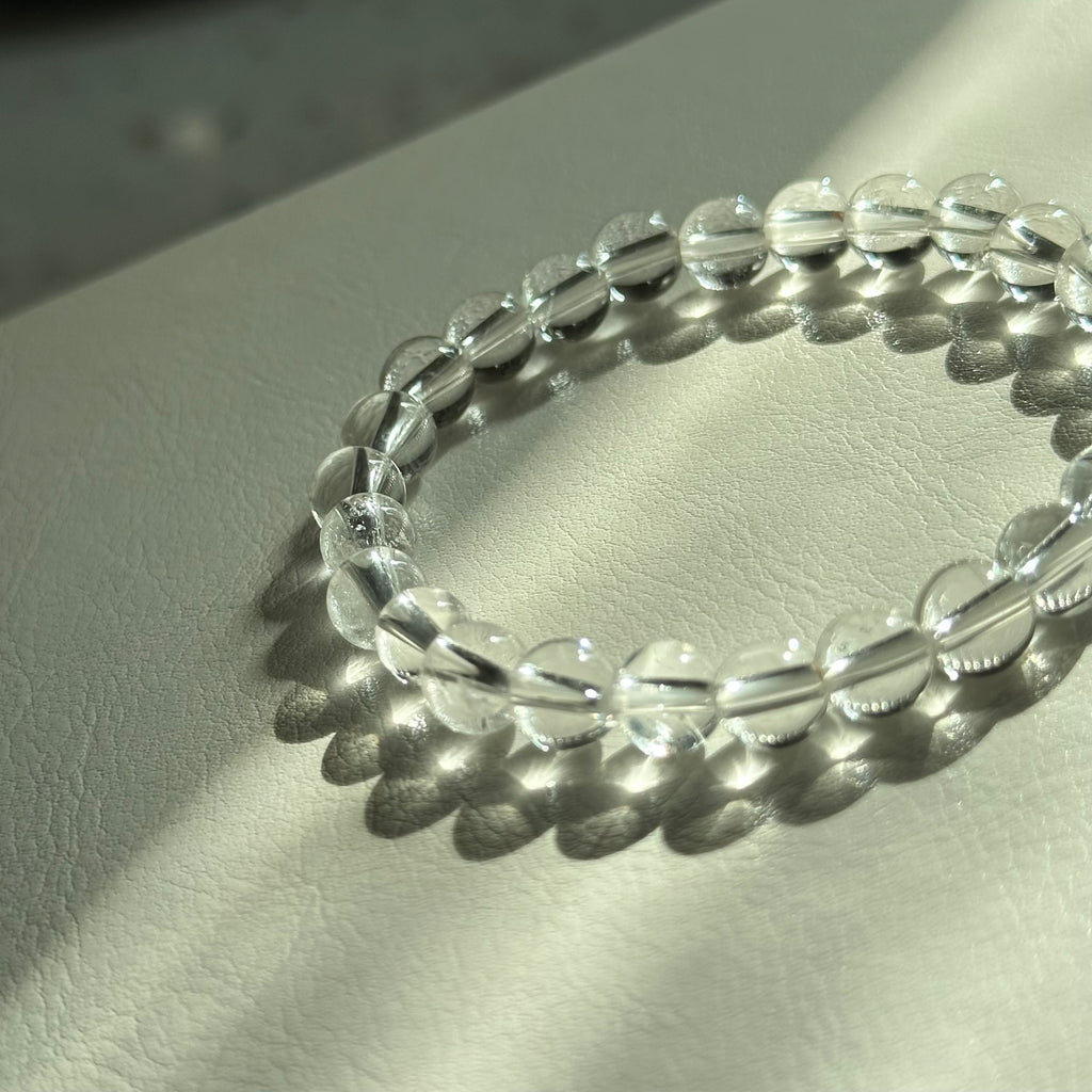 B82 [Aries/Taurus | April] White Crystal Bead Bracelet
