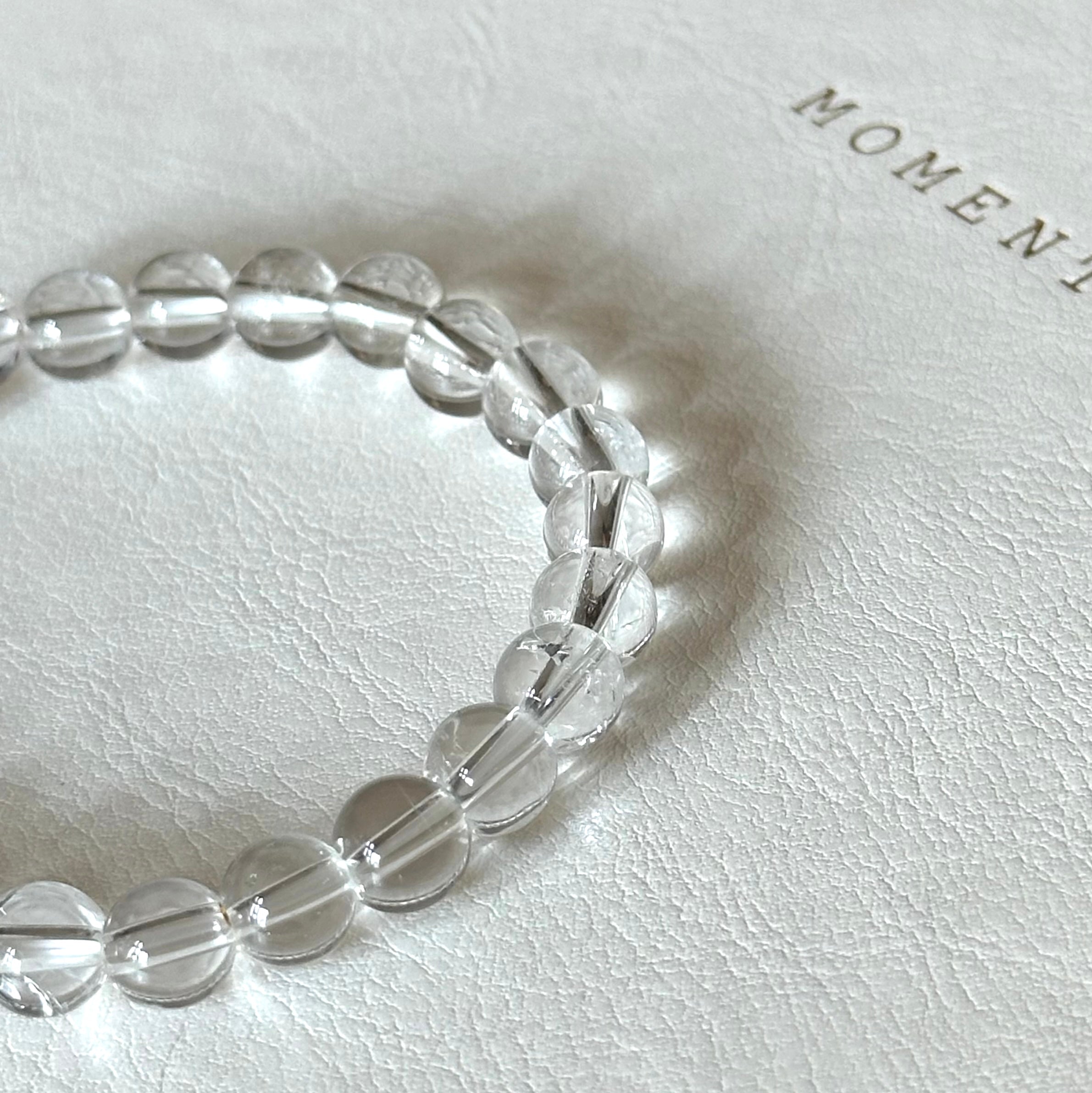 B82 [Aries/Taurus | April] White Crystal Bead Bracelet