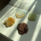 TS30【Raw Stone】Golden Sandstone Opal Yellow Wall Jade Green Wall Jade Carving Flower Decoration