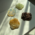 TS30【Raw Stone】Golden Sandstone Opal Yellow Wall Jade Green Wall Jade Carving Flower Decoration