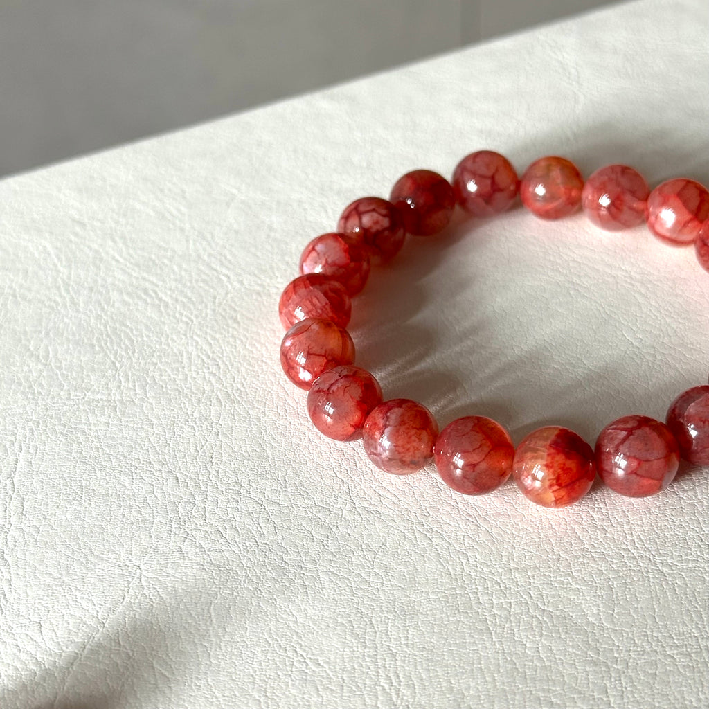 B107 [Libra Scorpio | October] Rose Quartz Cut-angle Pure Bead Bracelet