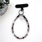 S10 [Gemstone mobile phone camera lanyard] Amethyst • Yellow glass • Pearl • Water drop shell Retro gold-plated lanyard Original design handmade